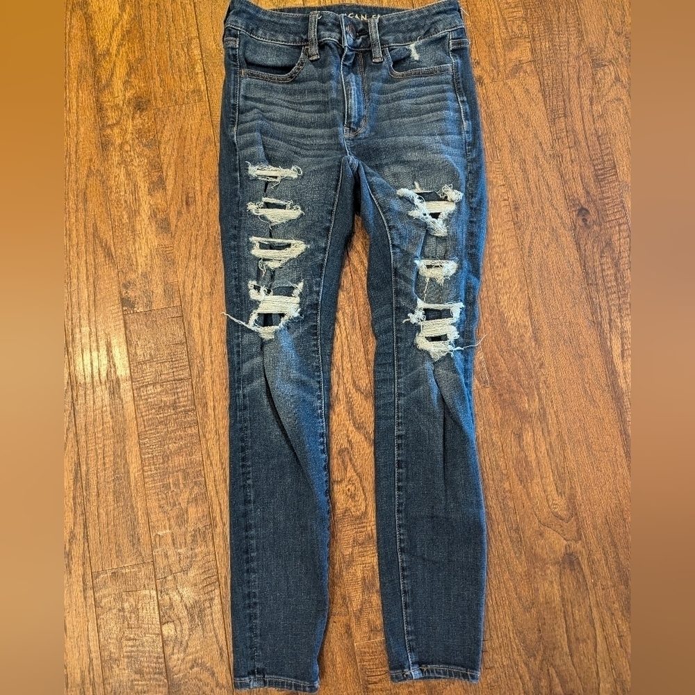 American eagle jeans Dream Patch women's cropped slim jeans short size 2